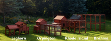 Load image into Gallery viewer, Chicken Coop for 10 Chickens – Rhode Island Homestead Coop with Run Extension Options