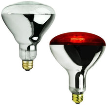 Load image into Gallery viewer, 125-to-250-watt Infrared CLEAR or RED Heat Lamp Brooder Light Bulbs