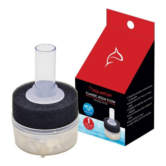 AQUATOP Internal Sponge Filter for Aquariums Up to 10 Gallons