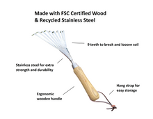 Load image into Gallery viewer, Stainless Steel Garden Hand Rake