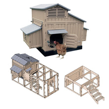 Load image into Gallery viewer, Large Chicken Coop with Stand, Stairs &amp; Run