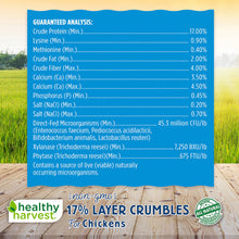 Load image into Gallery viewer, Healthy Harvest 17% Non-GMO Layer Crumbles