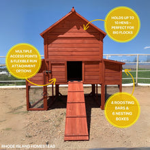 Load image into Gallery viewer, Chicken Coop for 10 Chickens - Rhode Island Homestead (Hen House Only)