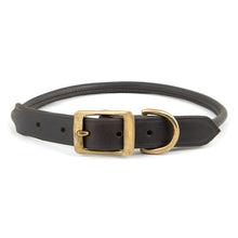 Load image into Gallery viewer, Rolled Leather Dog Collars with Brass Hardware