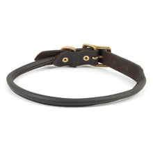 Load image into Gallery viewer, Rolled Leather Dog Collars with Brass Hardware