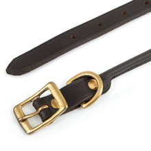 Load image into Gallery viewer, Rolled Leather Dog Collars with Brass Hardware