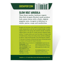 Load image into Gallery viewer, Arugula, Slow Bolt - Organic