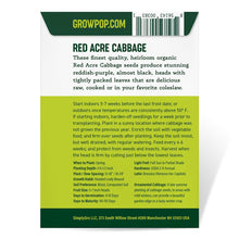 Load image into Gallery viewer, Cabbage, Red Acre - Organic