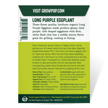 Load image into Gallery viewer, Eggplant, Long Purple Seeds - Organic