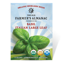 Load image into Gallery viewer, Basil, Italian Large Leaf Seeds - Organic